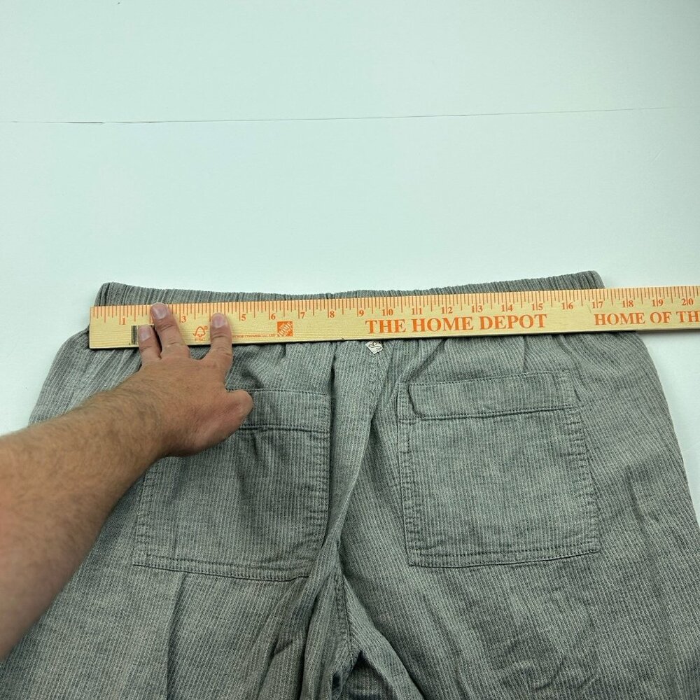 PRANA Breathe Pants Womens Xl Gray Ribbed Drawstring Cropped Outdoor Travel - Picture 12 of 13